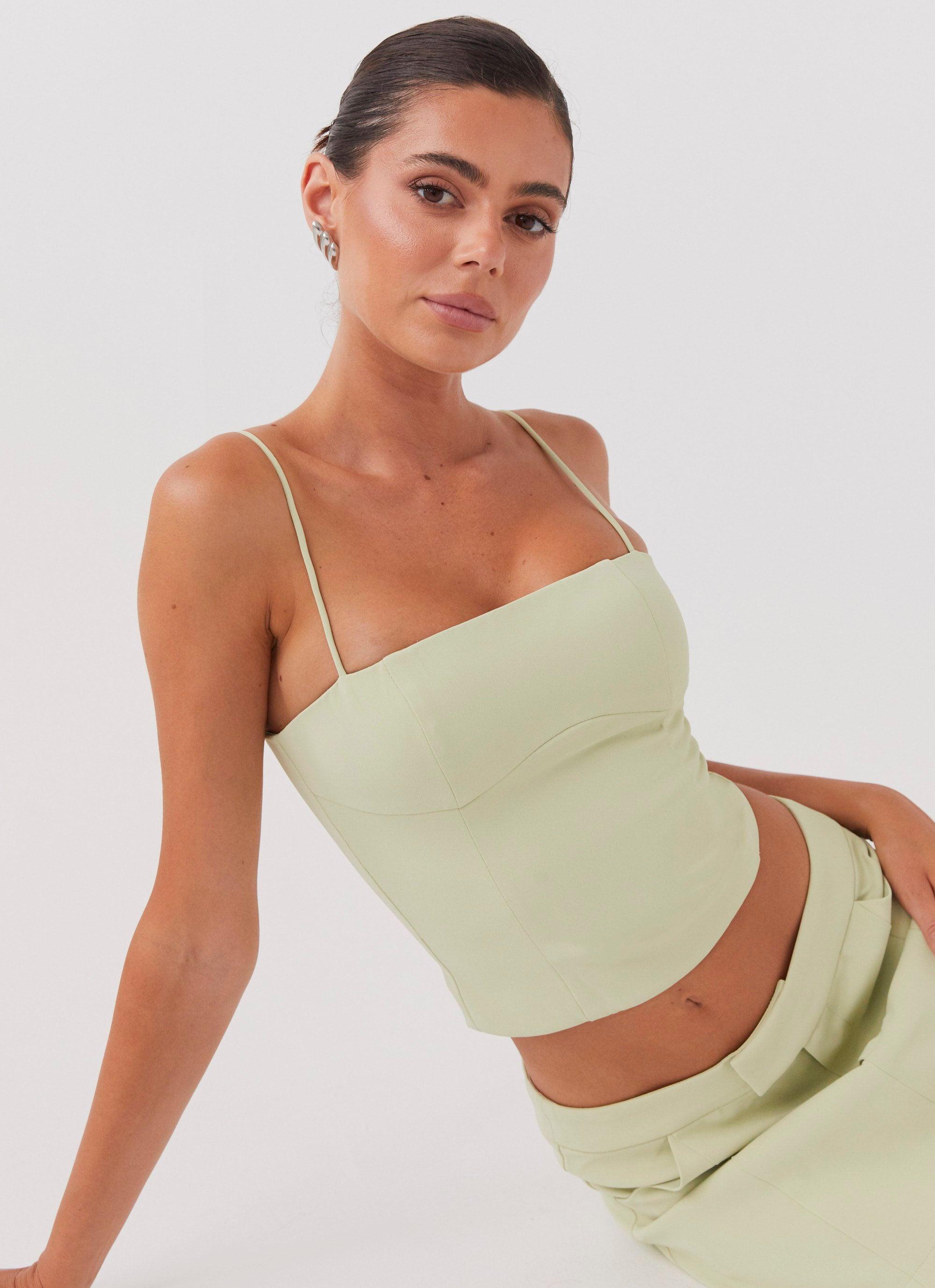 Eliana Crop Top - Green Zest Product Image