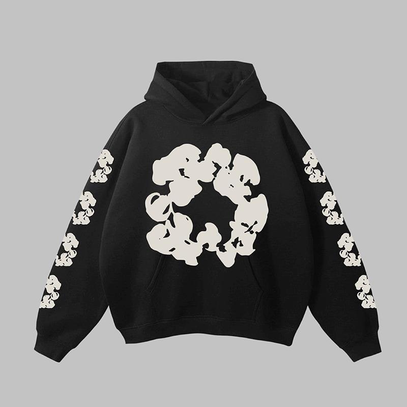 Essential Flower Wreath Graphic Print Pocket Hoodie Product Image