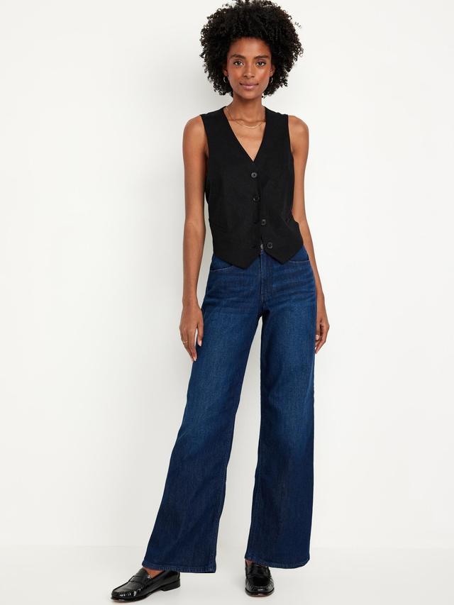 High-Waisted Wow Wide-Leg Jeans Product Image