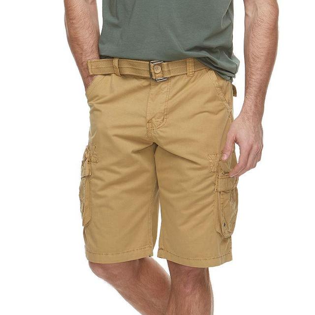 Mens RAW X by Xray Regular-Fit Belted Cargo Shorts Navy Green Product Image