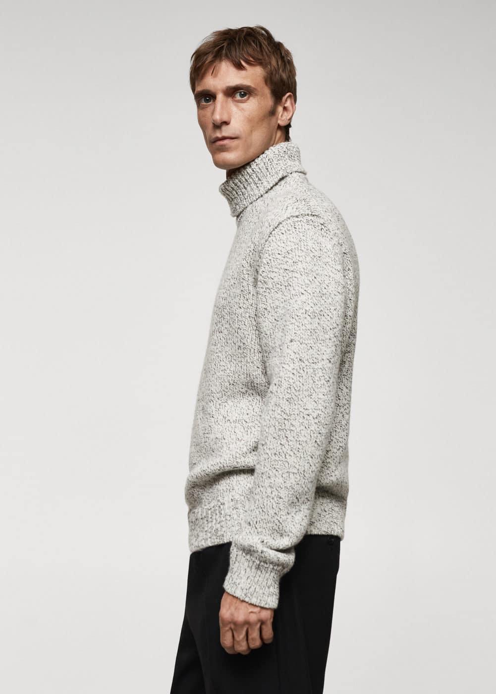 MANGO MAN - Wool turtleneck sweater light/pastel greyMen Product Image