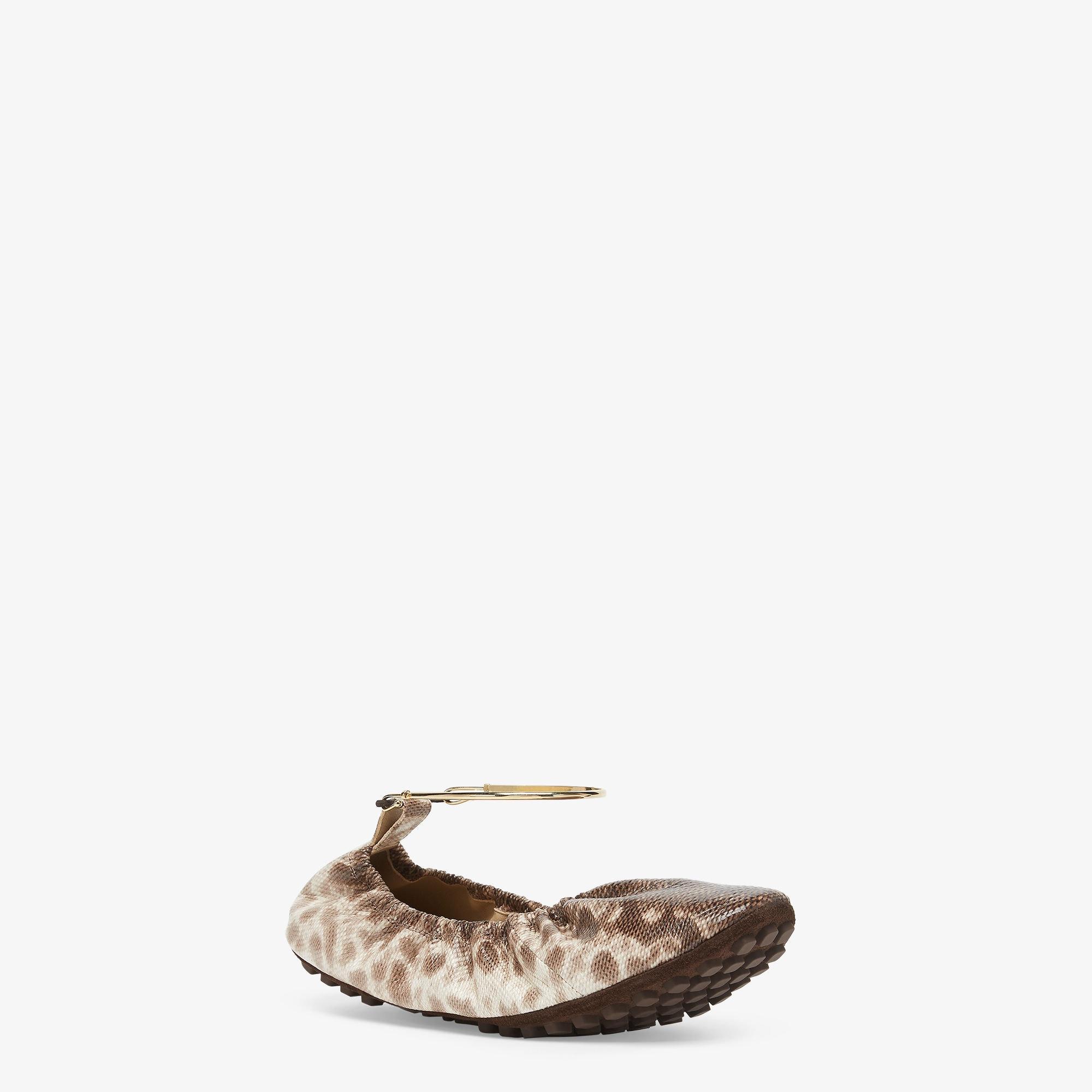 Fendi FiloBeige karung leather ballerinas Product Image