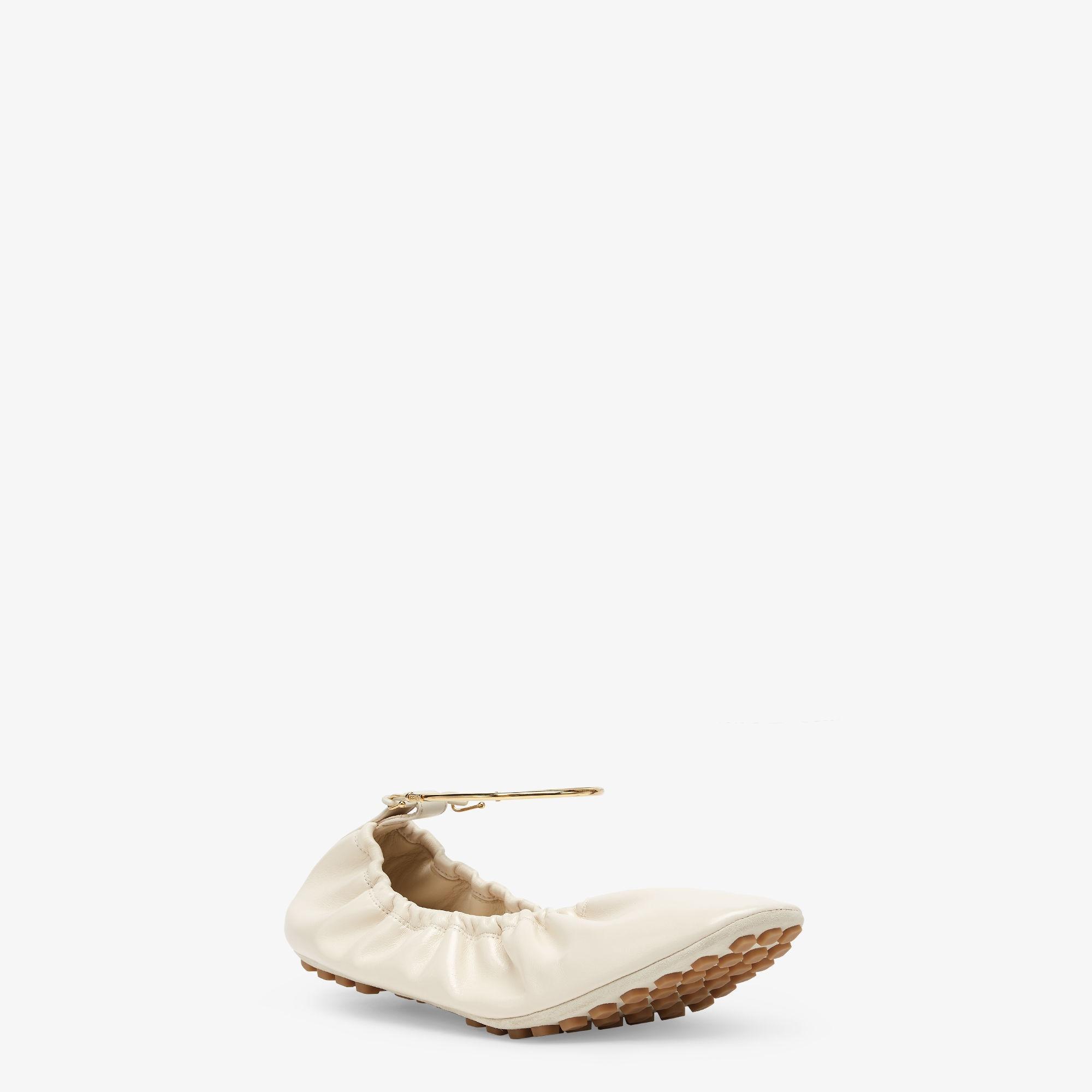 Fendi FiloWhite leather ballerinas Product Image