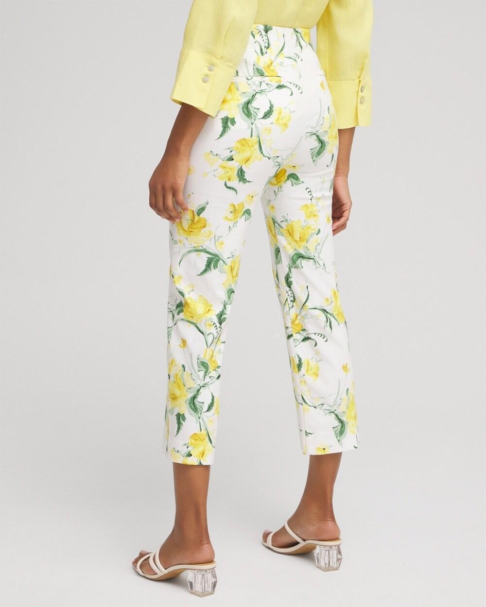 Juliet Floral Straight Cropped Pants Product Image