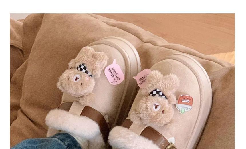 Bead Buckled Fleece-Lined Slippers Product Image