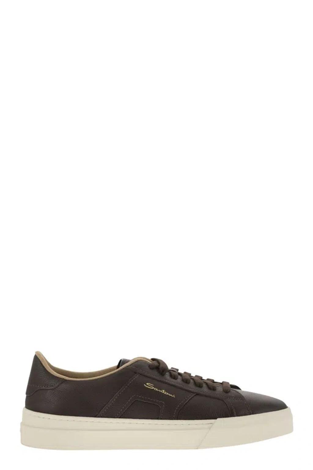 SANTONI Sneakers In Dark Brown product image