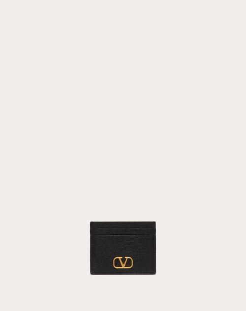 VLOGO SIGNATURE GRAINY CALFSKIN CARDHOLDER Product Image