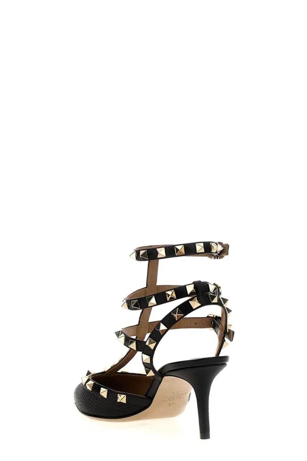 VALENTINO GARAVANI Rockstud Sandals In Black Product Image