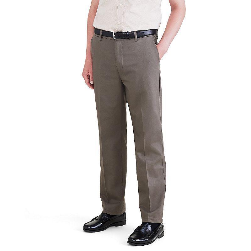 Mens Dockers Signature Iron-Free Stain Defender Straight-Fit Khaki Pants British Green Product Image