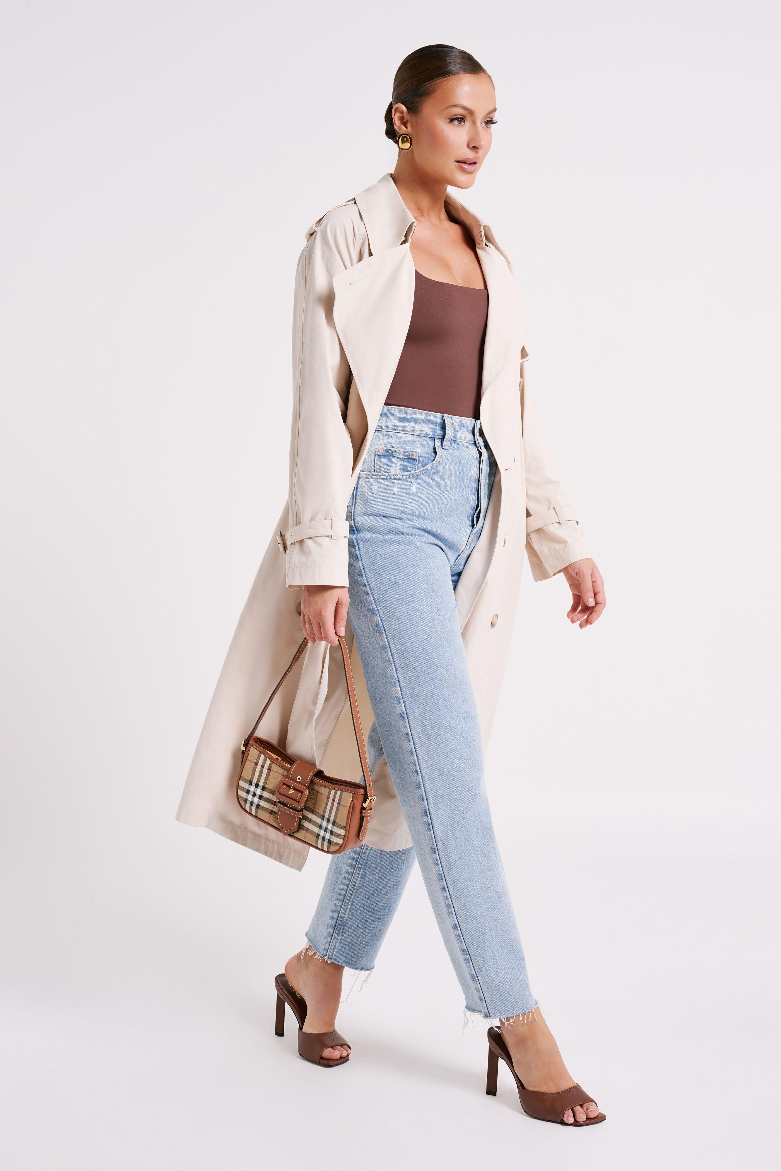 Channing Trench Coat With Belt - Cream Product Image