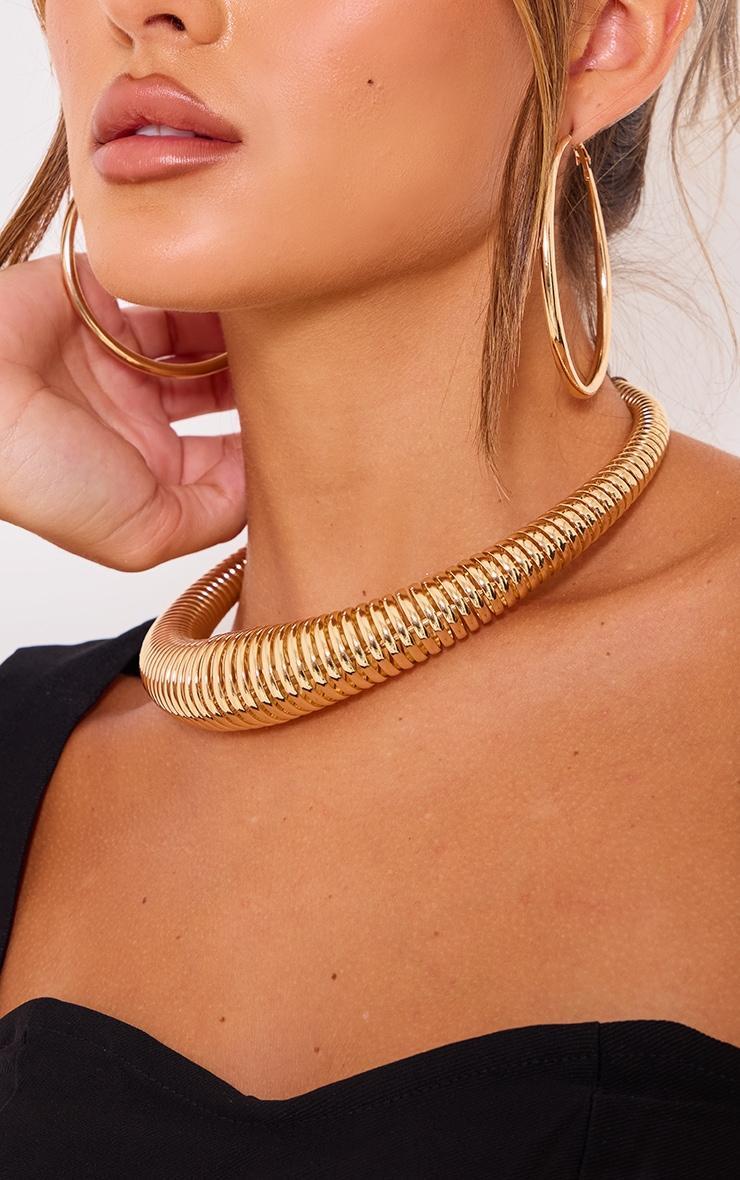 Gold Abstract Ridge Choker Product Image