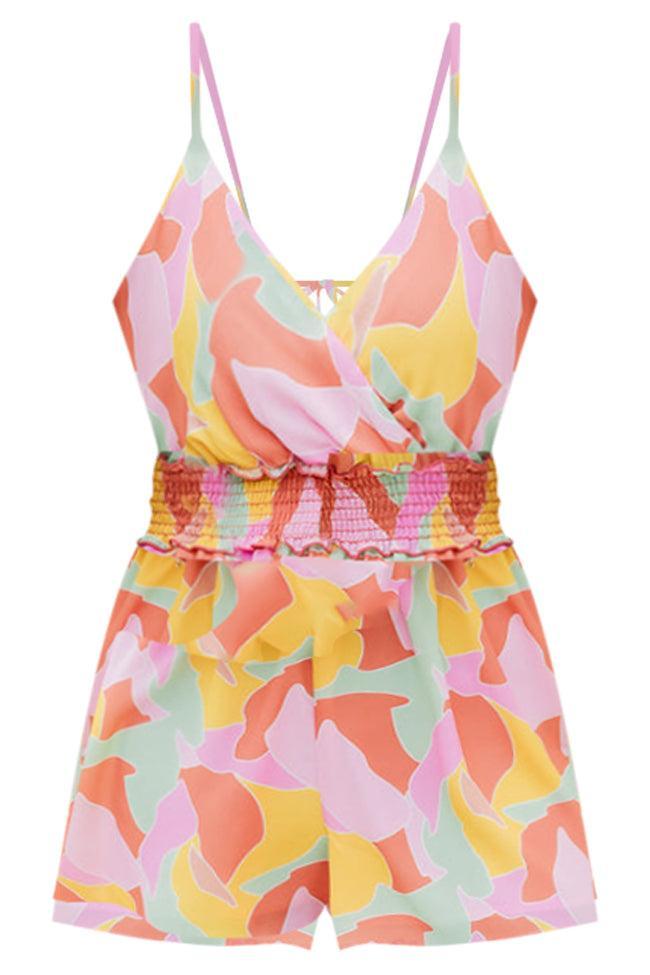 Time Slipped Away Multi Printed Abstract Tank Romper FINAL SALE Product Image