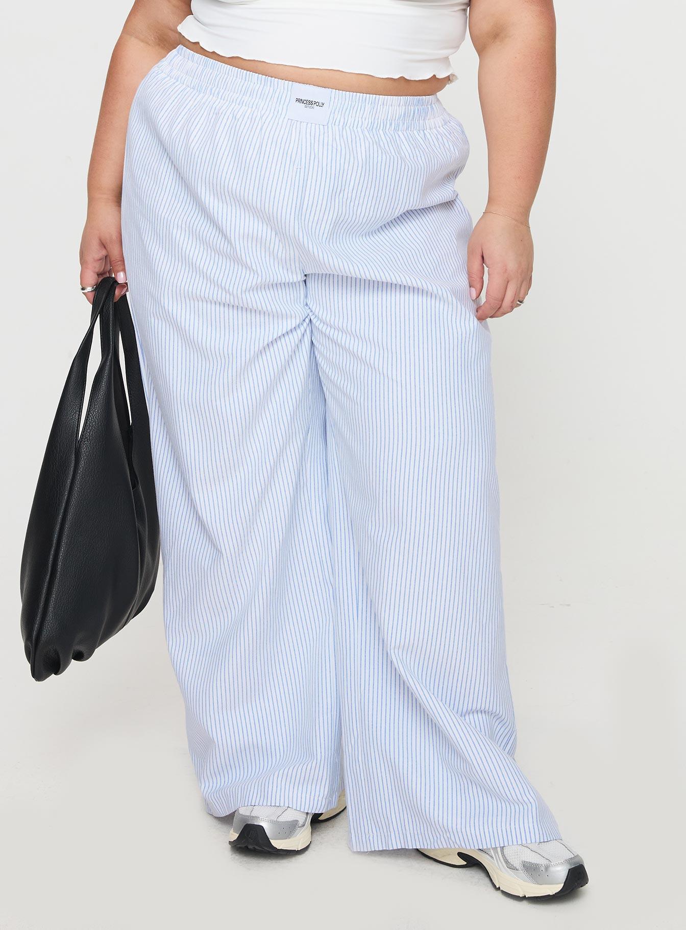 Beach House Pants Blue Stripe Curve Product Image