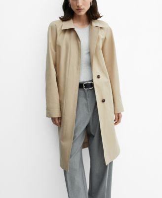 Mango Womens Belted Cotton Trench Coat Product Image