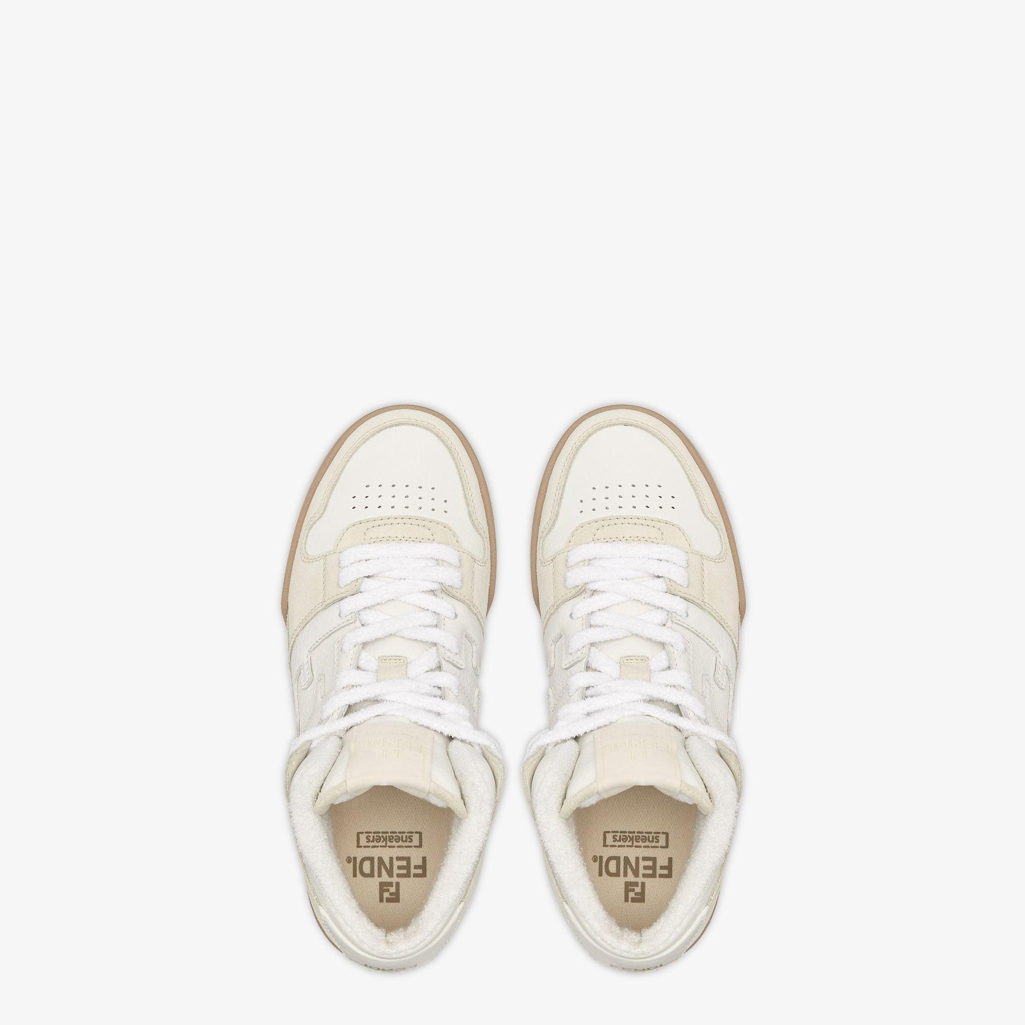 Fendi MatchWhite leather high-tops Product Image