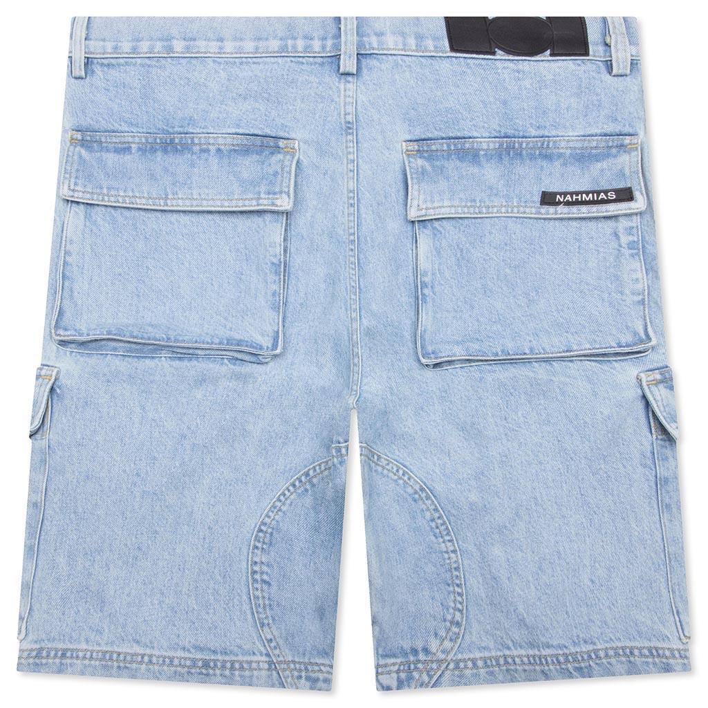 Denim Logo Cargo Shorts - Light Wash Male Product Image