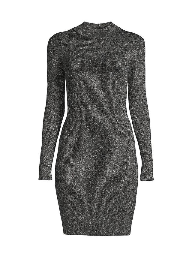 Womens Metallic Long-Sleeve Minidress Product Image