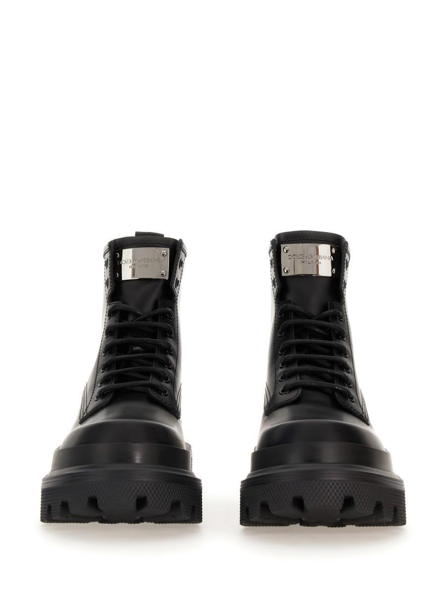 Ankle Boot With Logo Plaque In Black Product Image