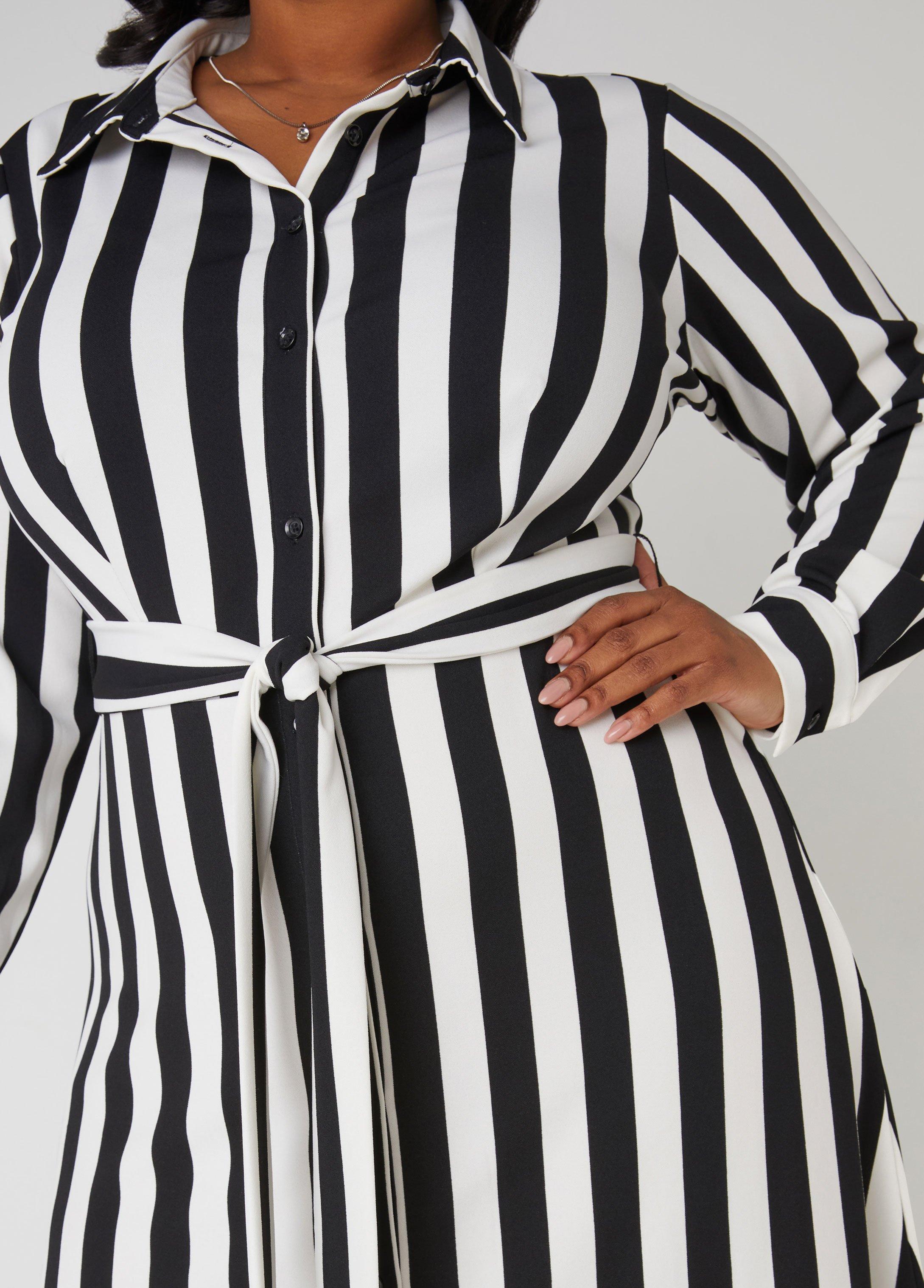 Striped A Line Shirtdress Product Image