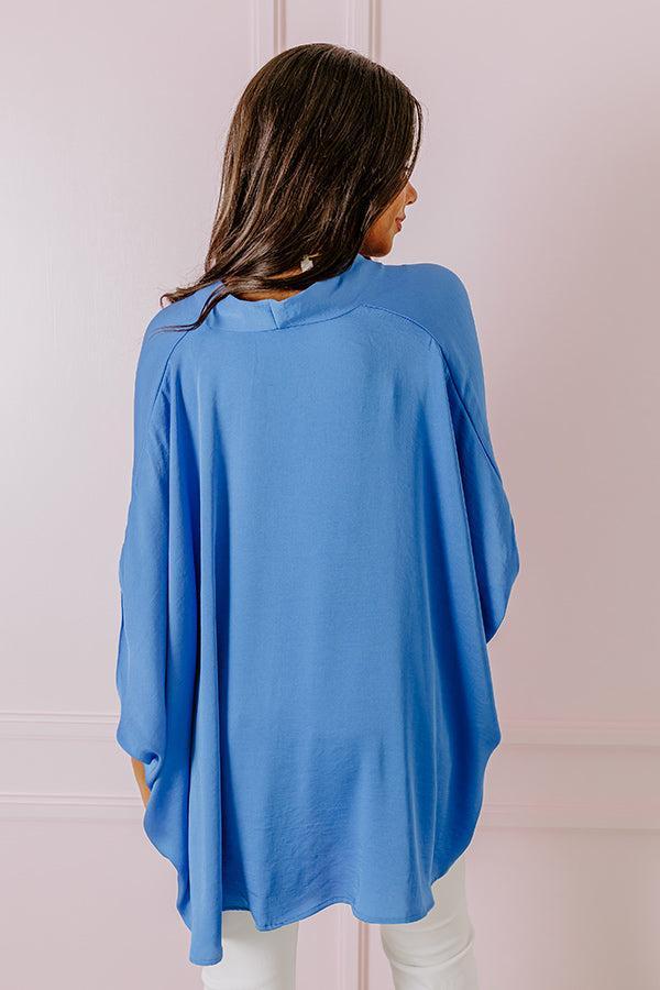 Party On The Go Surplice Top in Ocean Blue Product Image