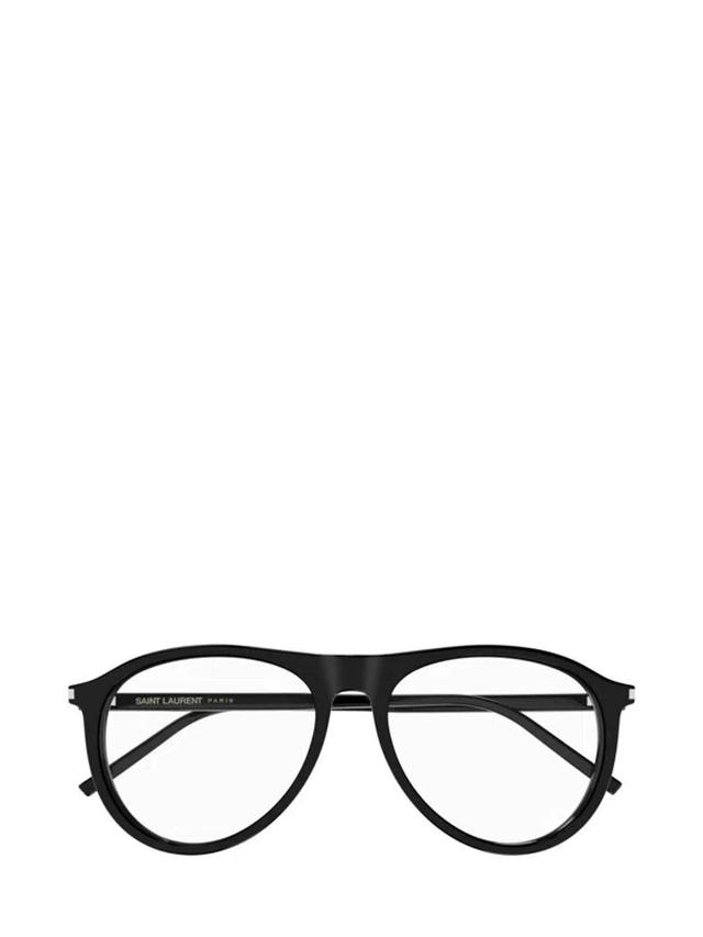 SAINT LAURENT Aviator Frame Glasses In 001 Black Black Transpare Product Image