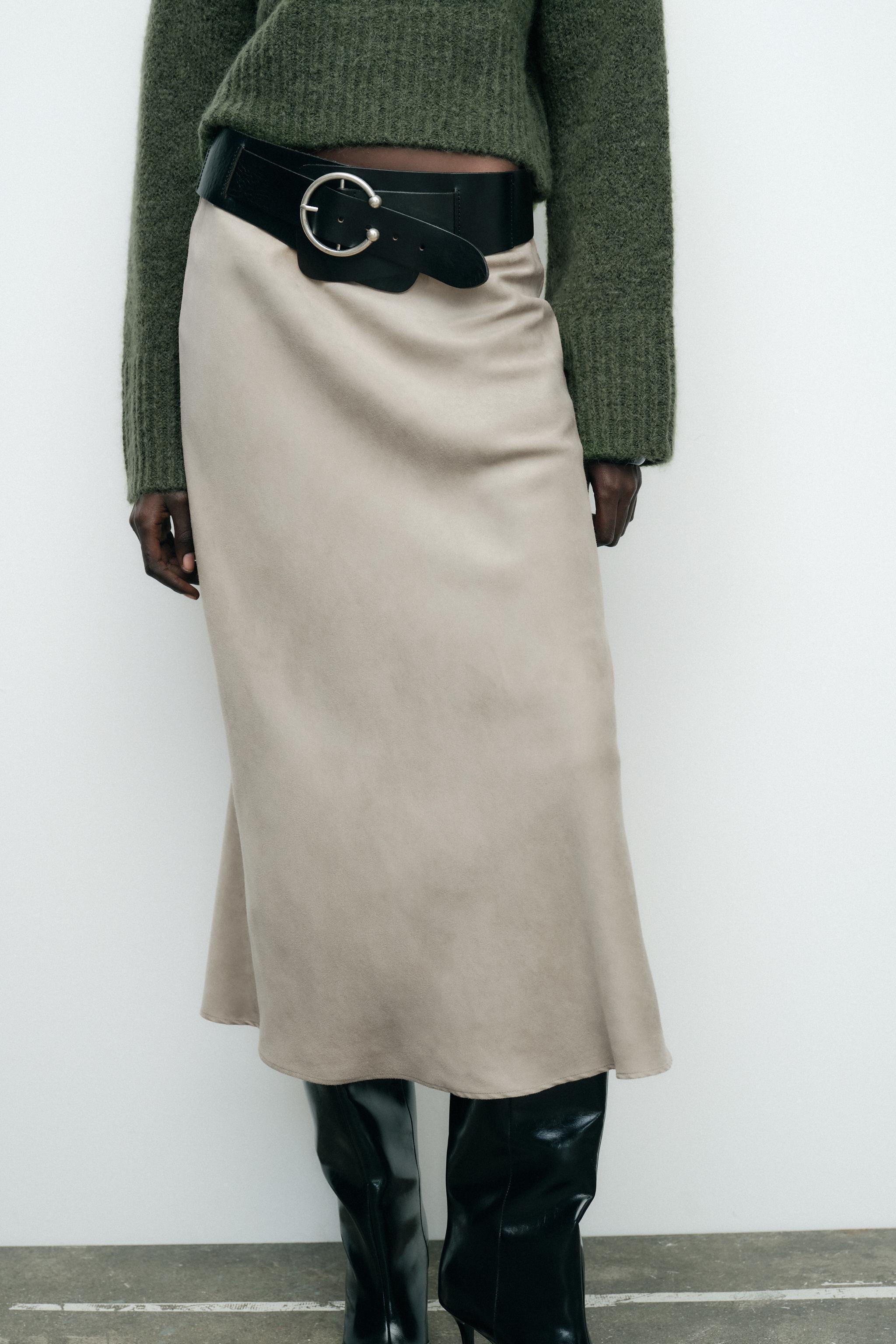 FAUX SUEDE MIDI SKIRT product image