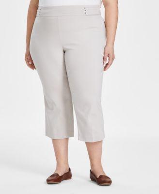 Plus Size Tummy Control Pull-On Capri Pants, Created for Macy's Product Image