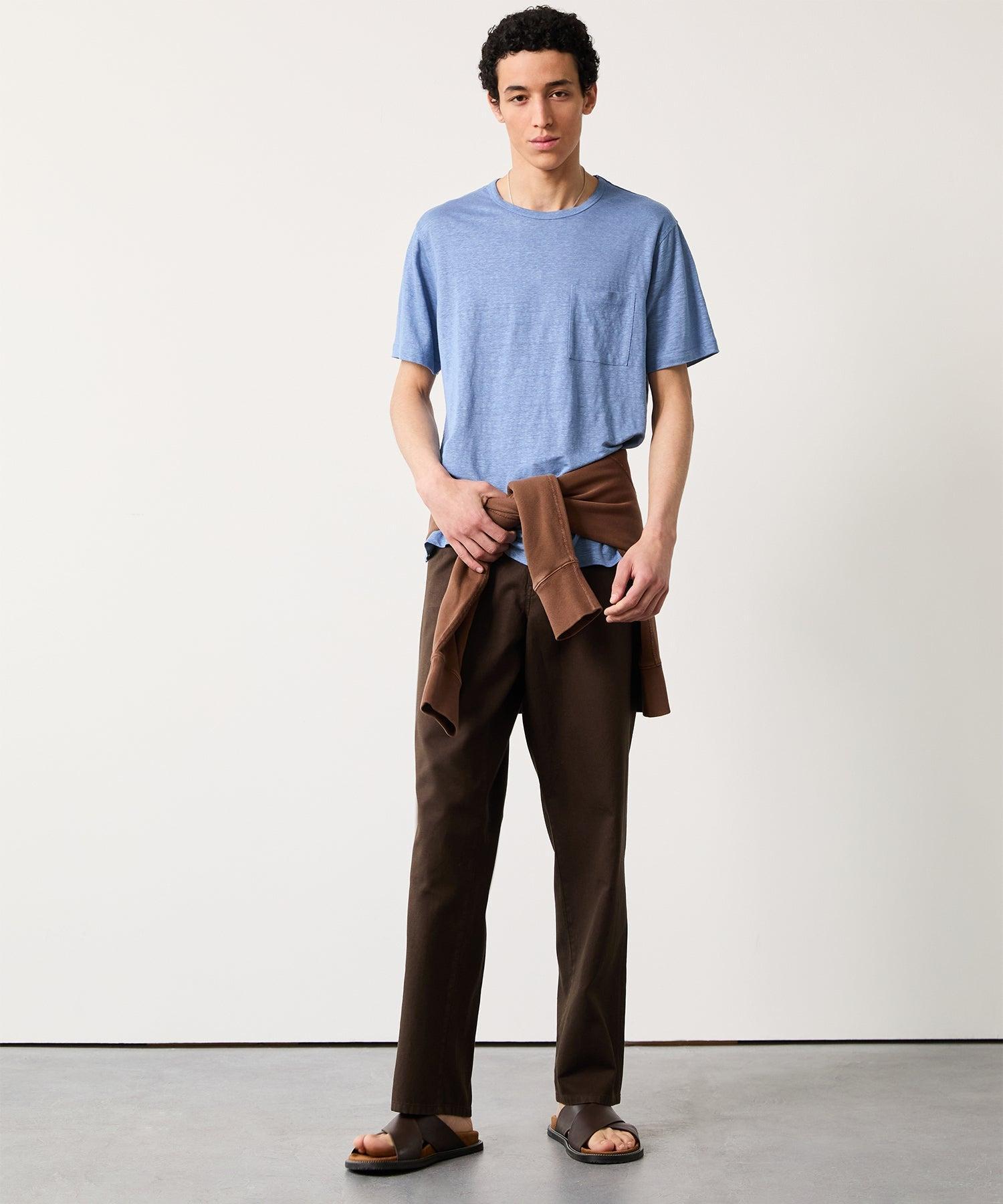 Linen Jersey T-Shirt in Sail Blue Product Image