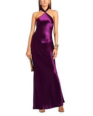 Retrofete Ester Satin Halter Dress Product Image