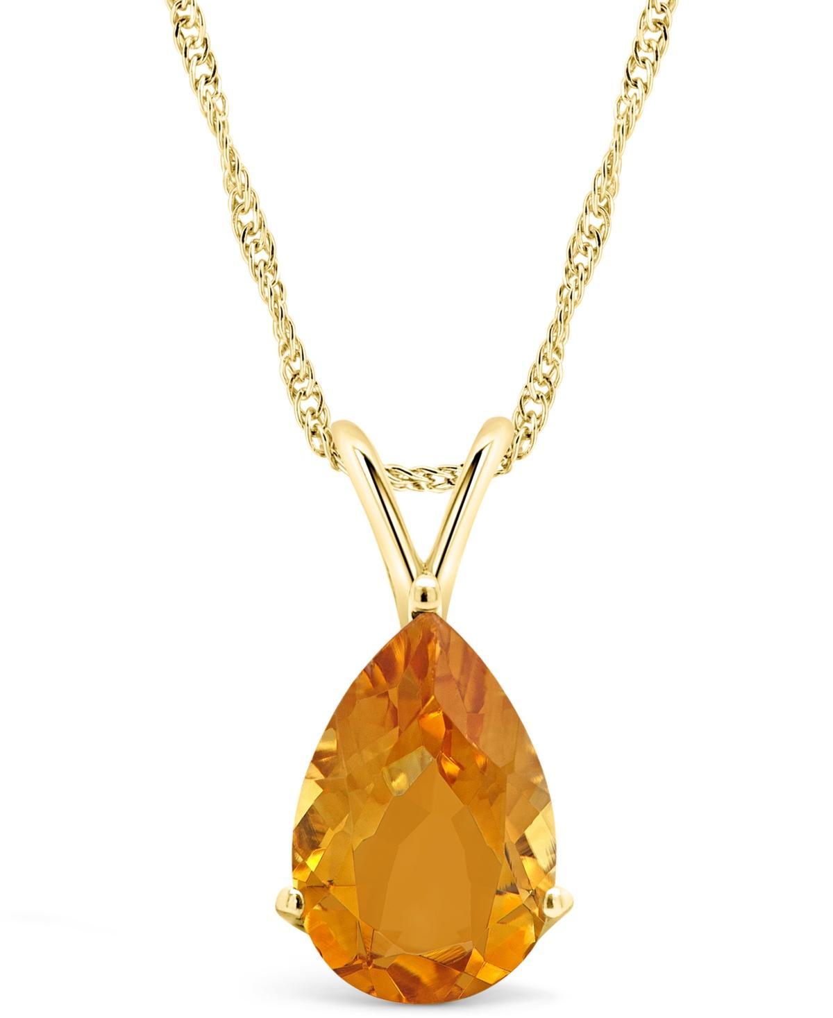 Alyson Layne 14k Gold Pear Cut Citrine Pendant Necklace, Womens 14k White Gold Product Image