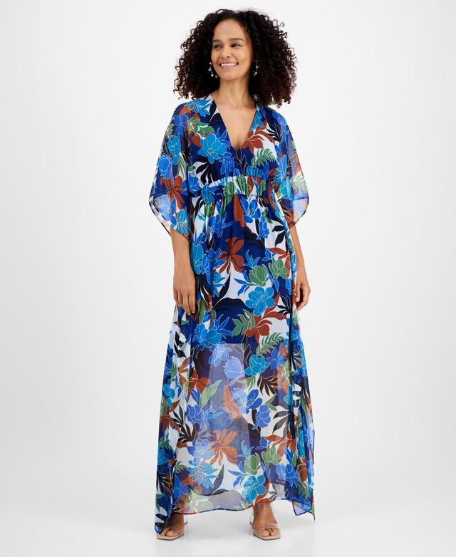 I.n.c. International Concepts Womens Floral-Print Kaftan Dress, Created for Macys Product Image