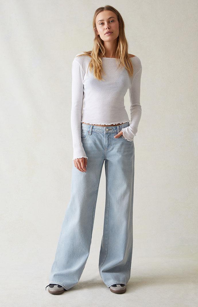 PacSun Womens Eco Light Indigo Low Rise Baggy Jeans Product Image