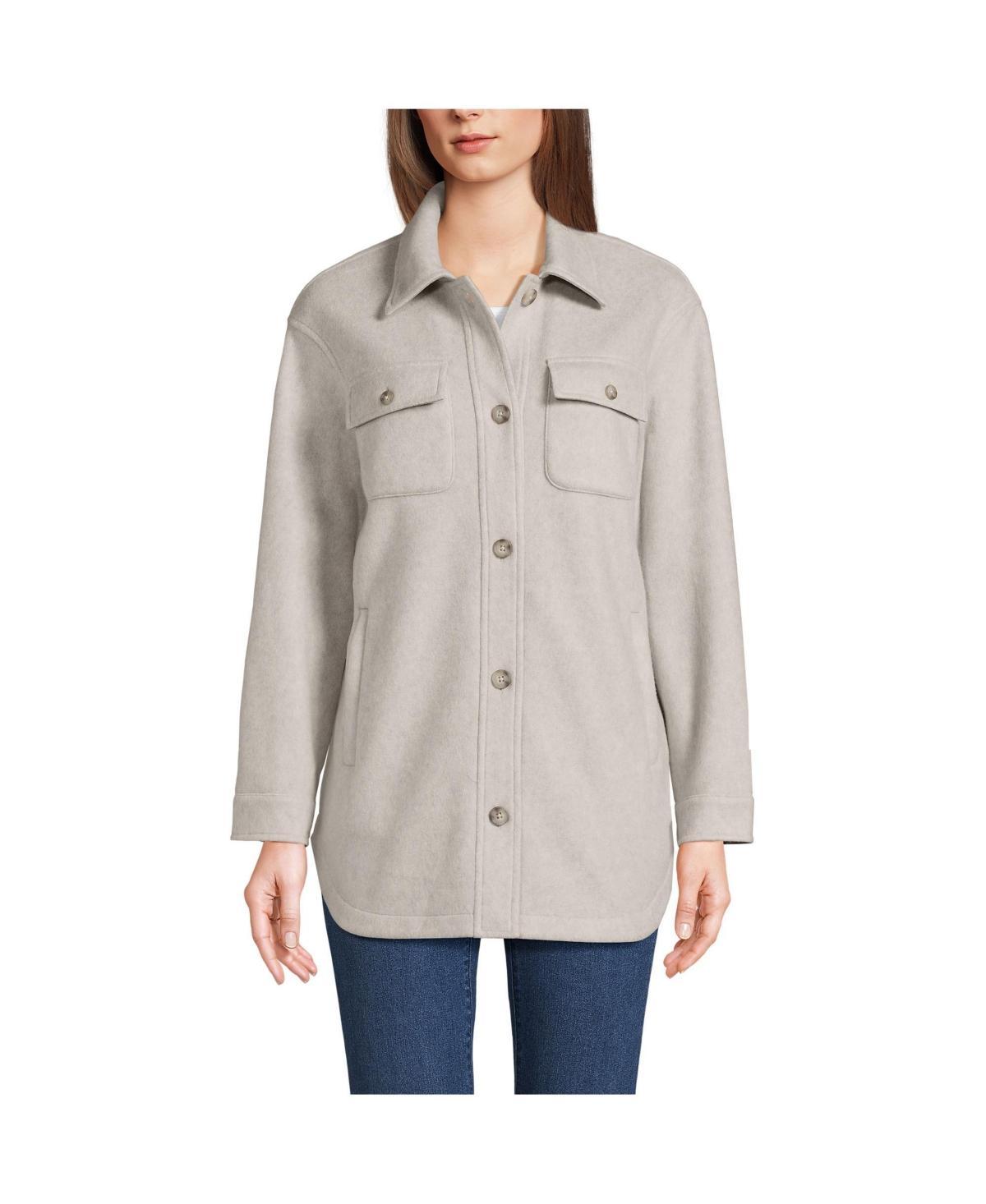 Lands End Womens Luxe Fleece Shirt Jacket Product Image