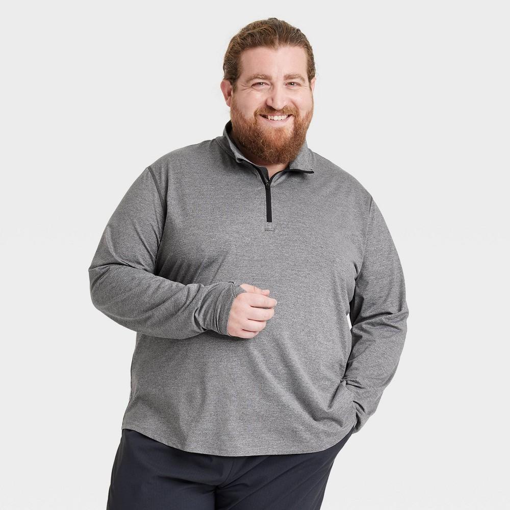 Mens Big Soft Stretch Zip Top - All In Motion Heathered 3XL Product Image