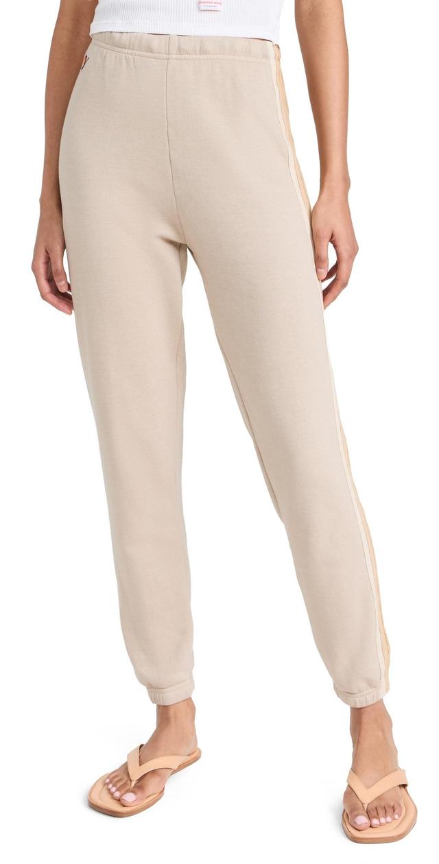 Aviator Nation 5 Stripe Womens Sweatpants Sand/Tan M Product Image