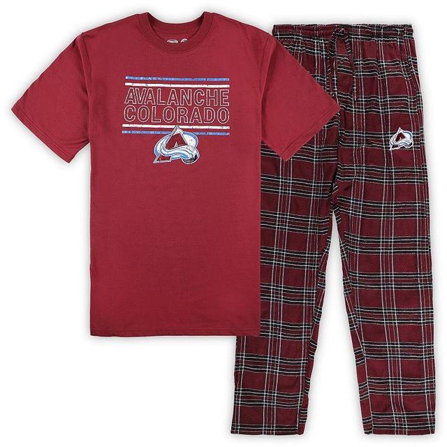 Mens Burgundy Colorado Avalanche Big & Tall T-Shirt & Pajama Pants Sleep Set Blue Product Image