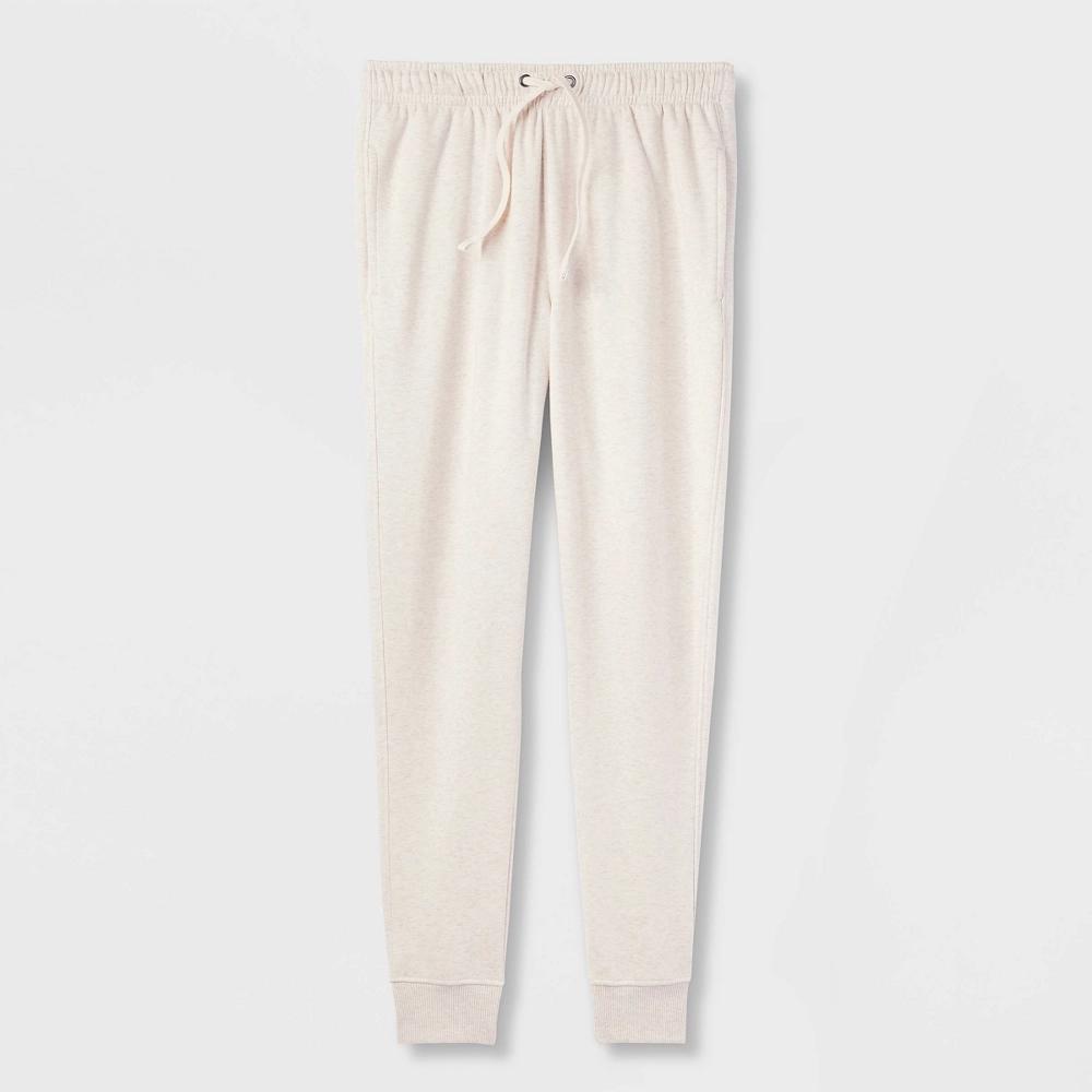 Men's Fleece Jogger Pants - Goodfellow & Co™ Oatmeal M Product Image