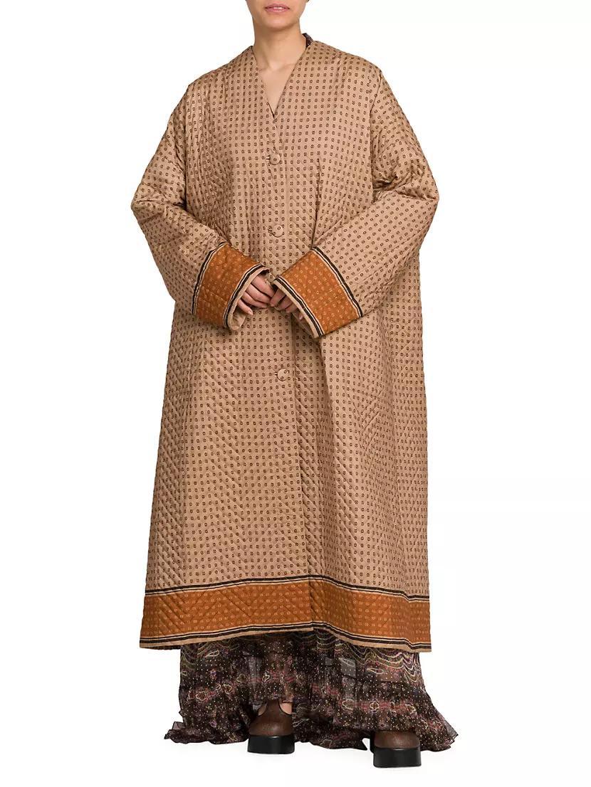 Printed Wool-Silk Overcoat Product Image