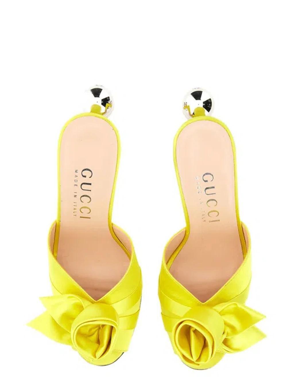 Rose Open-toe Sandals In Yellow Product Image