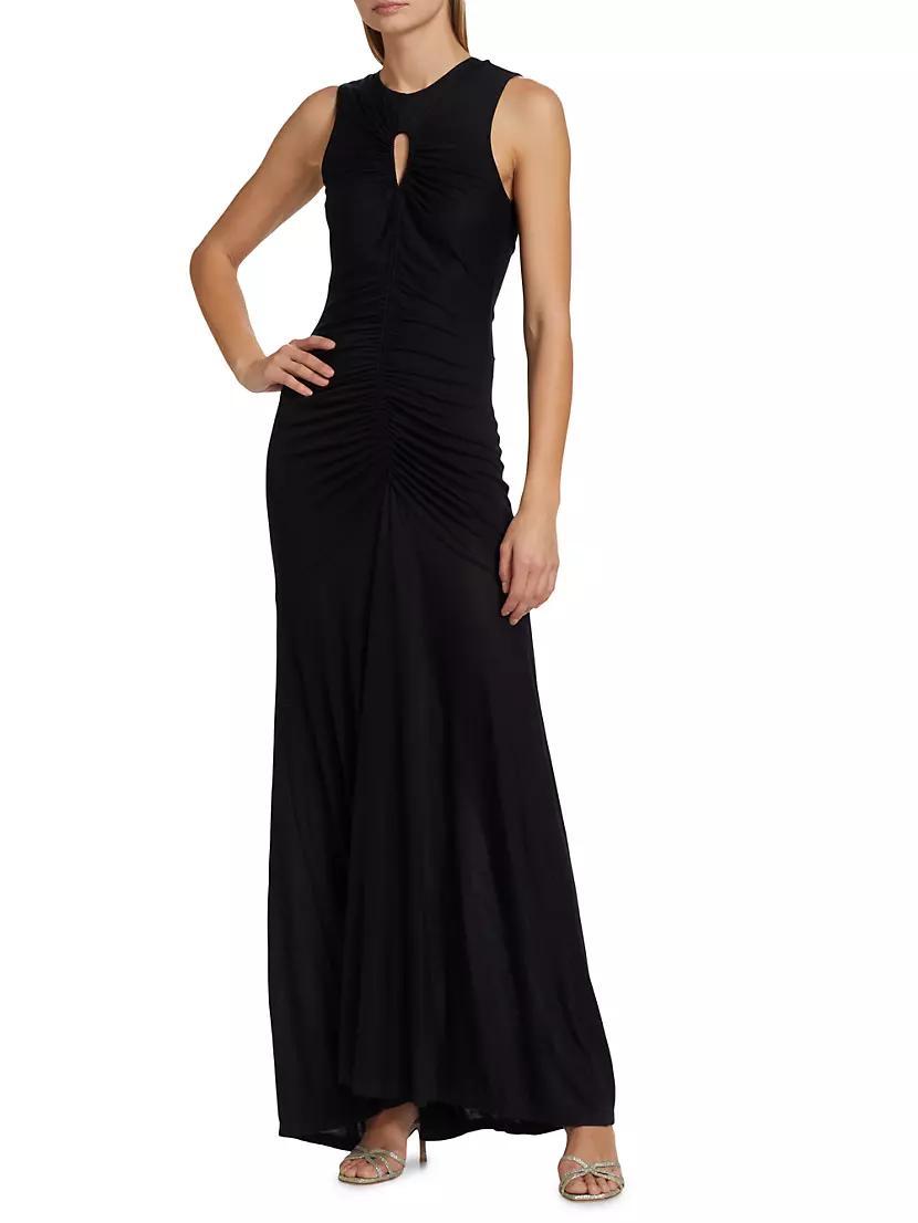 Isabel Ruched Keyhole Body-Skimming Maxi Dress Product Image