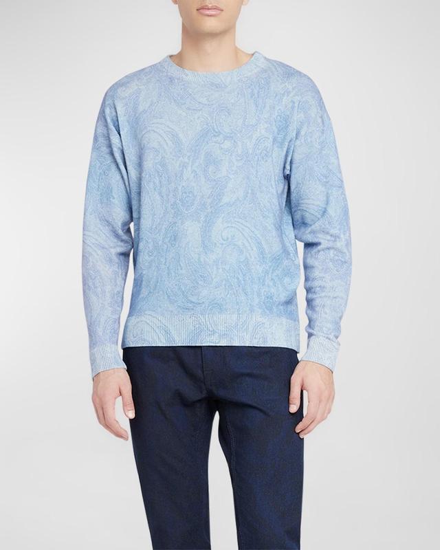 Mens Paisley Print Knit Sweater Product Image