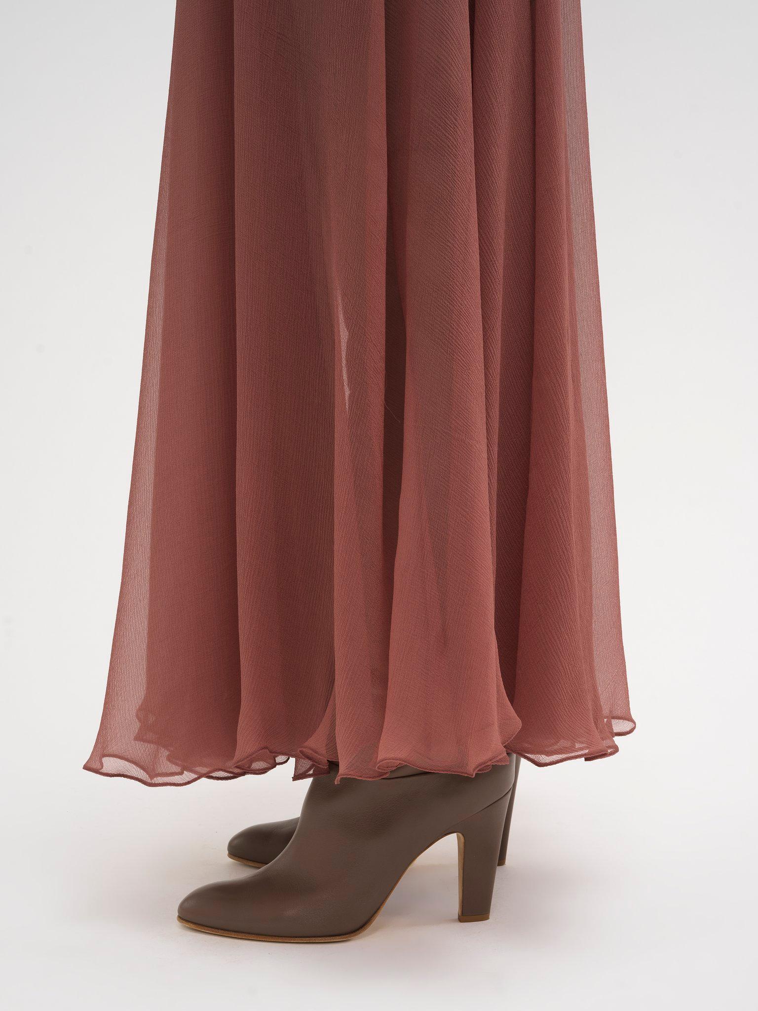 Flou midi skirt in silk mousseline Product Image