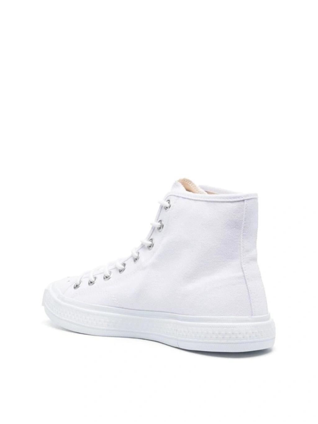 Rubber-trimmed Canvas High-top Sneakers In Optic White Product Image