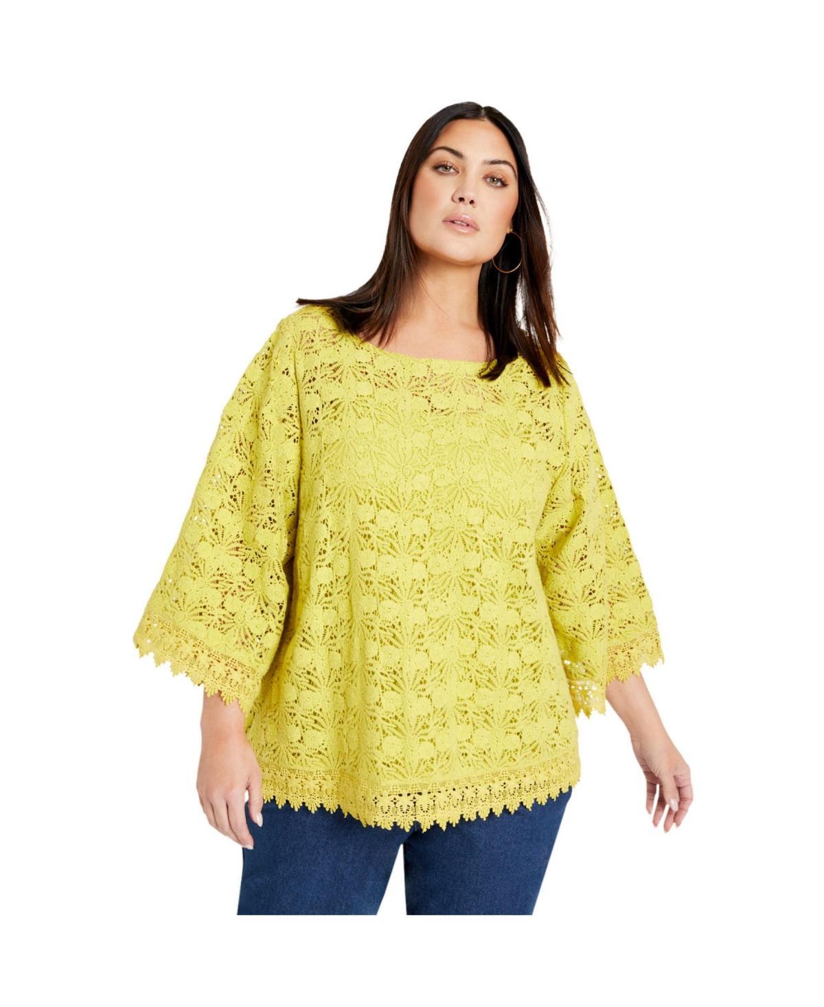 June + Vie Womens June + Vie Boatneck Lace Top product image