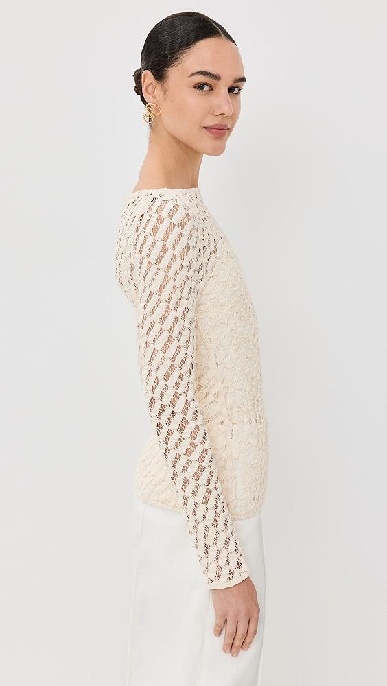 Róhe Lace Boat Neck Top | Shopbop Product Image