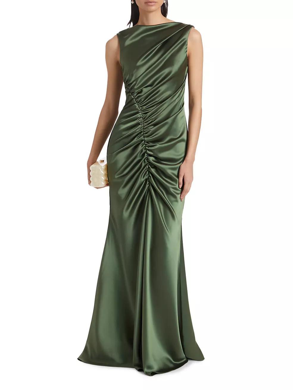 Ruched Satin Gown Product Image