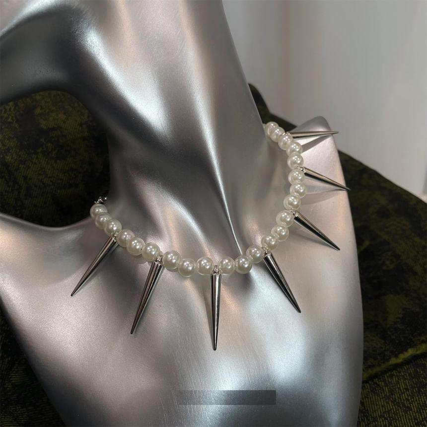 Studded Faux Pearl Choker Product Image