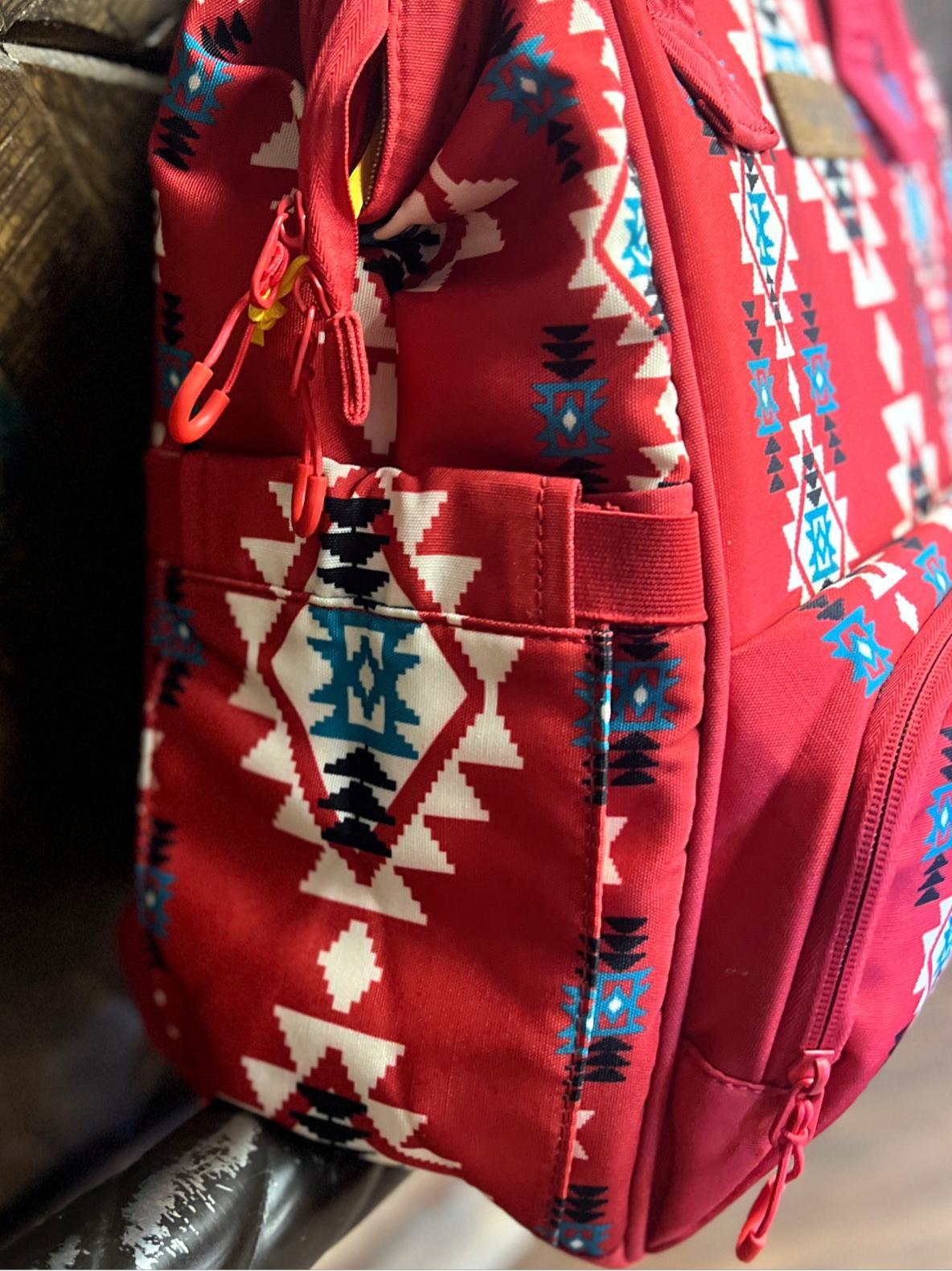 The Original Wrangler Diaper Bag -Red Aztec Product Image