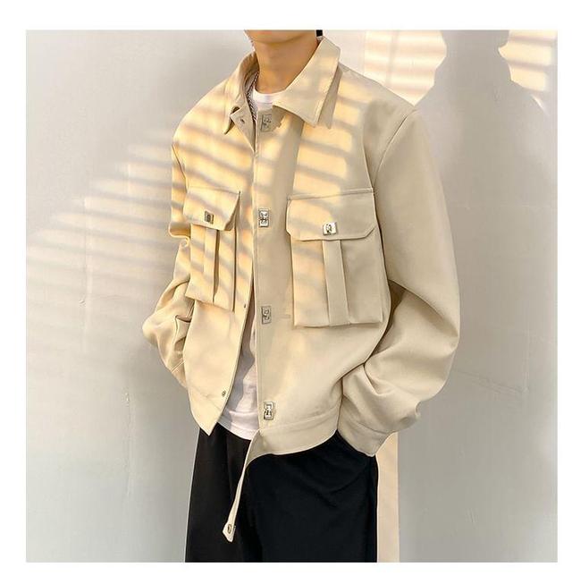 Collared Buckled Plain Jacket Product Image