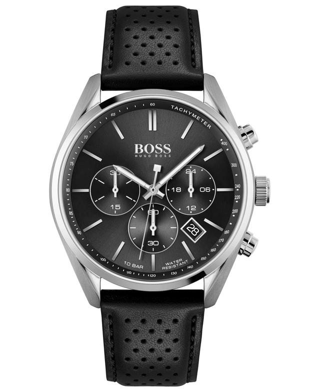 Hugo Boss Mens Champion Chronograph Leather Strap Watch Product Image